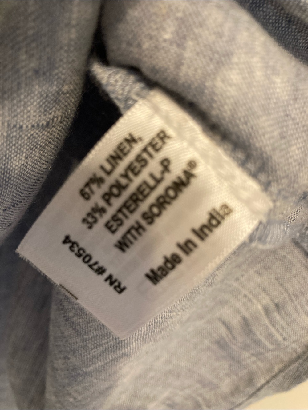 Orvis women’s linen blend Short-Sleeve Button-Down in Heathered Blue XL - Picture 5 of 6